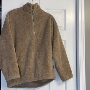 Tan Sherpa half zip